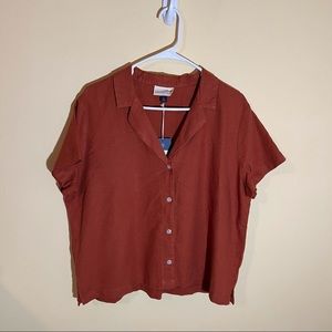 Target - Universal Thread - Women’s Short Sleeve button down Shirt - Rust - XL